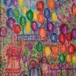 Анна Маргацкая "Воздушные шары" серия "Детские игры", 2007, авторская техника, акварель, 40х50